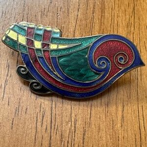 Colorful Enamel Bird Brooch